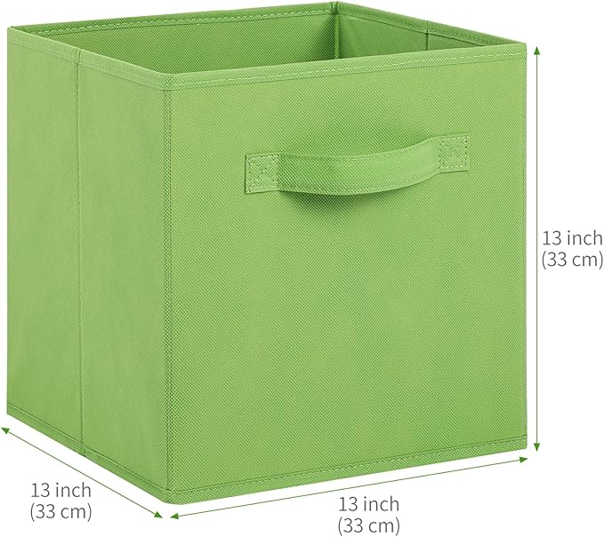Stero 13x13x13 Inch Fabric Storage Bins 6 Pack Fun Colored Durable Storage Cubes with Handles Foldable Cube Baskets for Home, Kids Room, Closet and Toys Organization Orange-Multi Colors-1