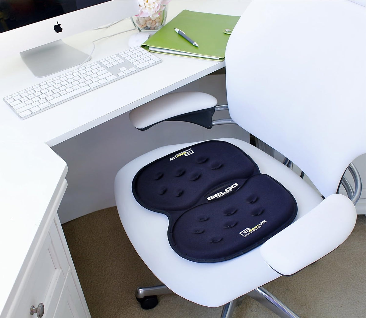 GSeat Lite Travel Gel and Foam Cushion - for Back Pain, Sciatica, Pressure Relief, and Tailbone Discomfort - Promotes Healthy Posture - Ergonomic Comfort - for Car, Commute, Airplane and Travel