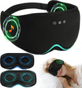 LC-dolida Bamboo Cotton Bluetooth Sleep Mask, 2 in 1 3D Soft Sleep Mask with Sleep Headphones, Sleep Eye Mask with Timming Setting, Blackout Sleeping Mask for Side Sleepers, Women Men, Black