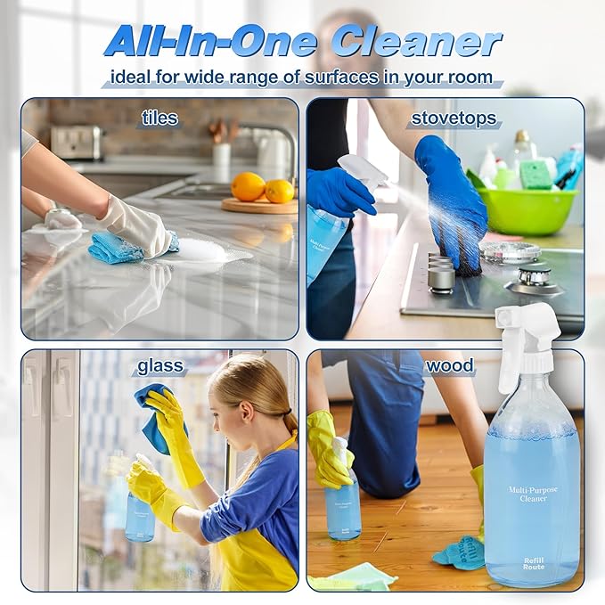 All Purpose Cleaner Refill – 12 Tablets (12 x 16 Fl oz) Multipurpose Cleaners -Can Make 192 Fl oz Bathroom Cleaner Spray Cleaning Tablets Refill - Vegan, No Plastic - Ocean Breeze