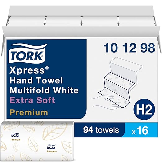 Tork Xpress Paper Towel Dispenser and Tork Extra Soft Multifold Hand Towels (16 Packs)