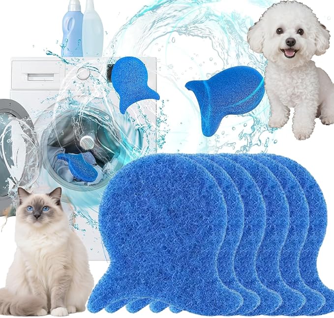 6PCS Reusable Pet Hair Remover for Laundry - Washing Machine Lint Catcher & Dryer Balls, Effectively Removes Dog Cat Hair Fur from Clothing Bedding, Dander Lint Remover Tool,Pet Hair Catcher