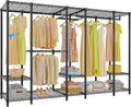VIPEK V50 Extra Large Portable Closet Rack Bedroom Armoire Freestanding Wardrobe Closet, Heavy Duty Clothes Rack Multi-Functional Metal Clothing Rack for Hanging Clothes, Max Load 1300lbs, Black