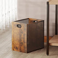 Retro Office Trash Can, Iron and Wood Combination Bedroom Garbage Can, Rectangular Design Wastebasket with Handle, Industrial Style Trash Can for Home Office, 4.5 Gallon (Patent Pending)