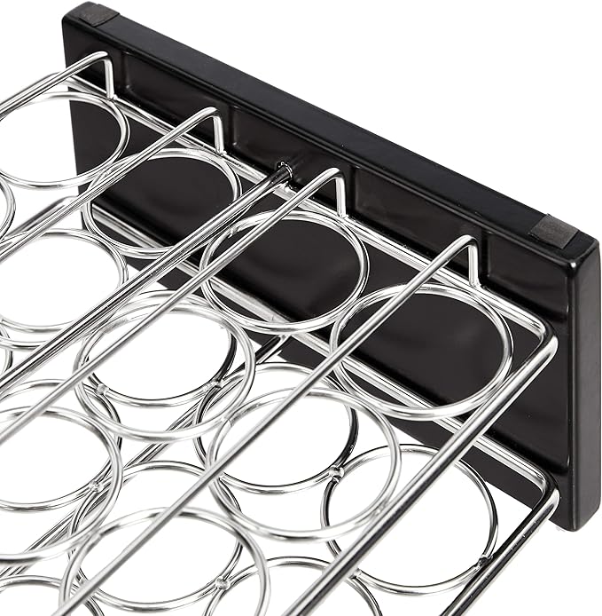 Amazon Basics 20 Jars Spice Organizer Rack, Silver (Pack of 4)