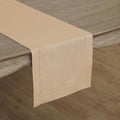 Solino Home Linen Beige Table Runner 90 Inches Long - 100% Pure Linen 14 x 90 Inch Table Runner for Christmas, New Year - Classic Hemstitch