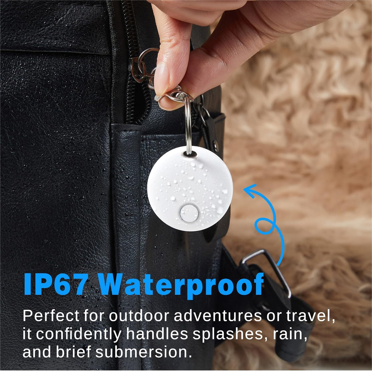 Air Tracker 4 Pack, Smart Bluetooth Tracker Works with Apple Find My (iOS Only), Item Finder Locator for Keys, Luggage, Backpack, IP67 Waterproof, White