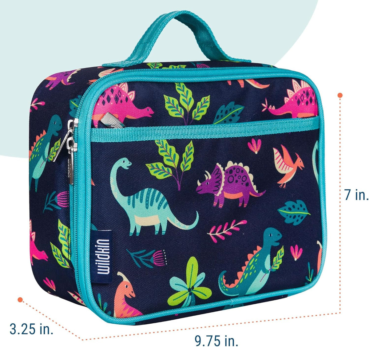 Wildkin Kids Insulated Lunch Box – Durable and Reusable for School & Travel - Darling Dinosaurs