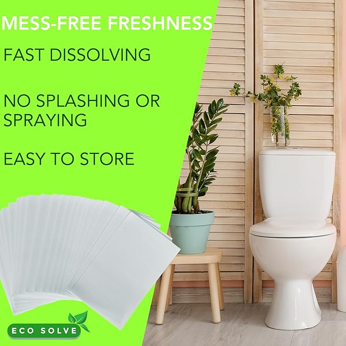 Toilet Bowl Cleaner Strips 60 Count, Unscented Eco-friendly, Non-toxic, Septic Safe, Removes Odors & Stains, Plastic-free, Natural Toilet Bowl Cleaner for Quick and Easy Cleaning