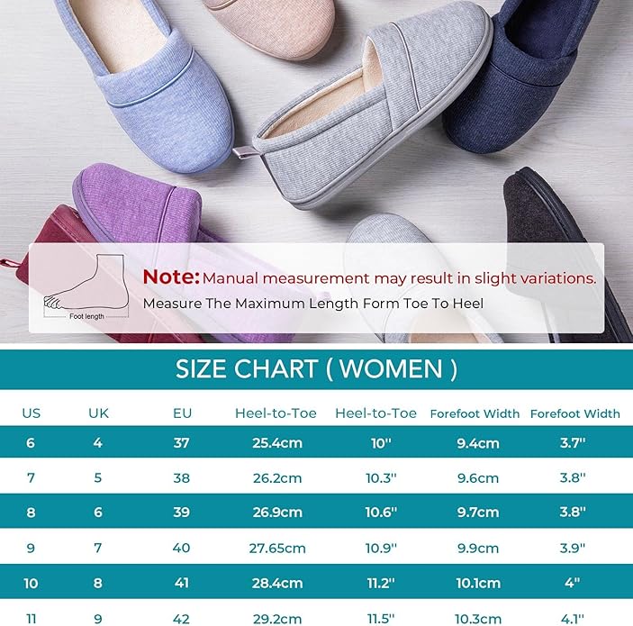HomeTop Women's Comfy Loafer Slippers Lightweight Memory Foam Non-slip Indoor House Shoes