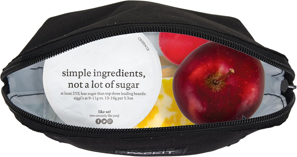 PackIt Freezable Snack Bag, Black, Built with EcoFreeze Technology, Foldable, Reusable, Zip Closure Locks in Cool Dry Air, Great for All Ages, and Fresh Snacks On the Go