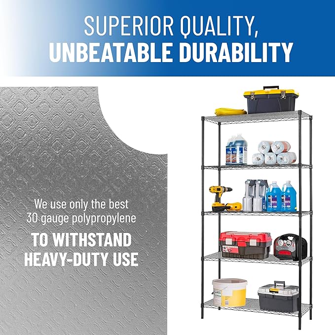 Sterling Shelf Liners Wire Rack Covers: Plastic Shelf Liner Cover for Wire Shelving: Cover Mats for Shelves in Pantry, Closet, and More: 18x36 Inch: Clear, Set of 4