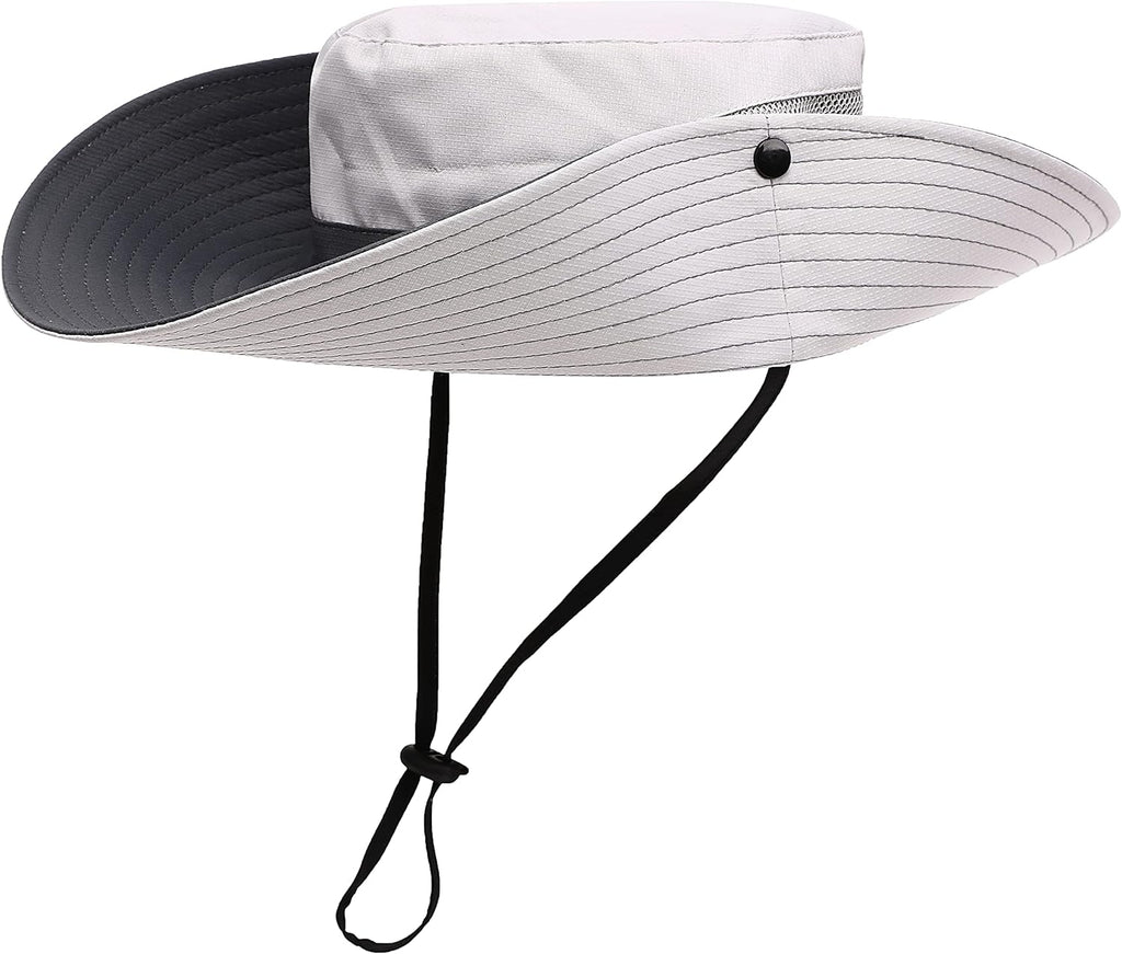Womens Summer Sun Hat Beach Hat Wide Brim Outdoor UV Protection Hat Foldable Cool Mesh Ponytail Bucket Hat