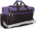 DALIX 21" Blank Sports Duffle Bag Gym Bag Travel Duffel with Adjustable Strap in Purple