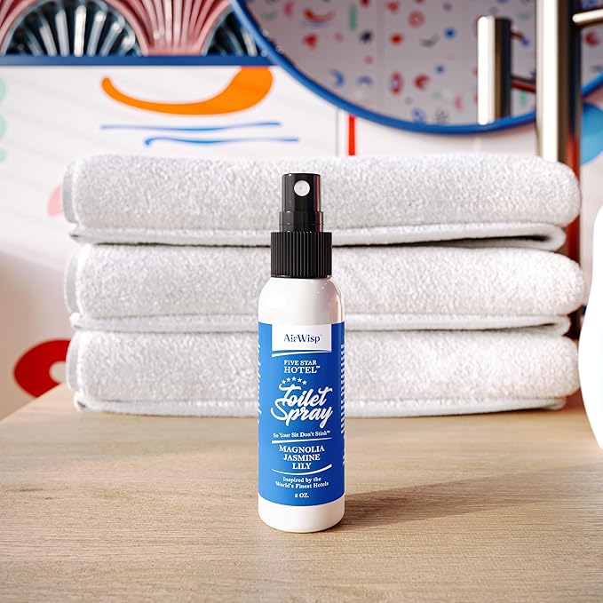 AirWisp Toilet Spray - Magnolia Jasmine and Lily - Pre Poop Spray Odor Eliminator - 2 oz. Bottle - Up To 100 Uses Per Bottle - Bathroom Accessories - Made in the USA