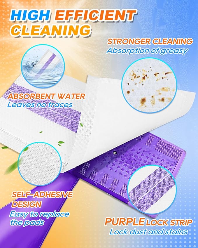 Spray Mop Pad Refill Compatible with Swiffer WetJet Mop, Disposable Multi Surface Floor Mop Pads, Thickness & Absorbent, 10 Count Basic +10 Count Super Water Absorbent