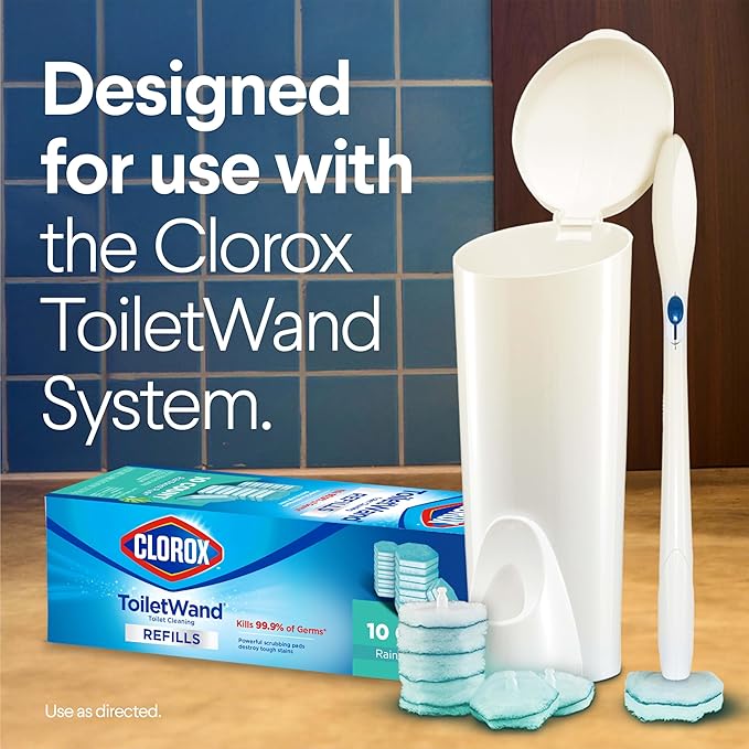 Clorox ToiletWand Toilet Cleaner Refills, Toilet brush, Rainforest Rush, 10 Ct