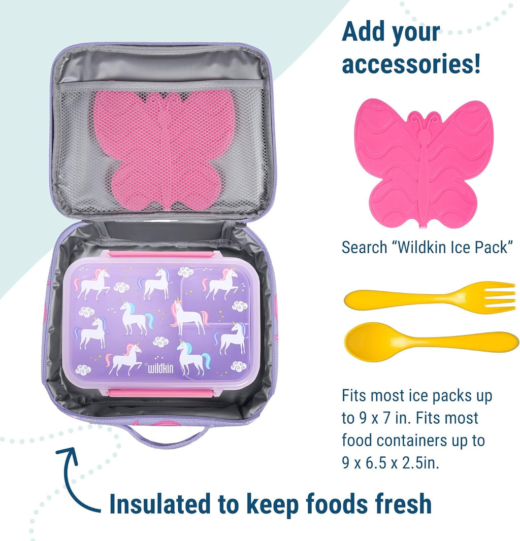 Wildkin Kids Insulated Lunch Box – Durable and Reusable for School & Travel - Pink Giraffe