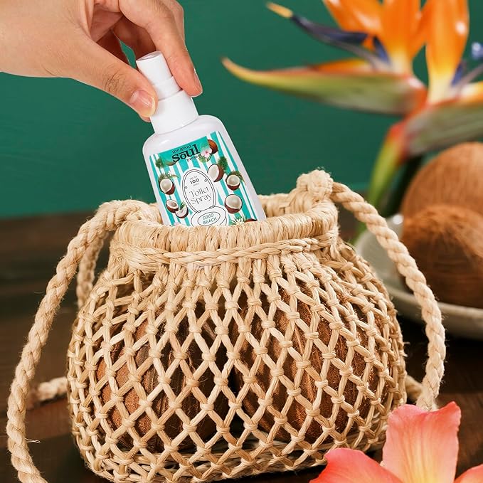 Toilet Spray, Coco Beach, Bathroom Odor Eliminator, Travel Size Air Freshener Spray, 2 Fl.Oz(2 Pack)