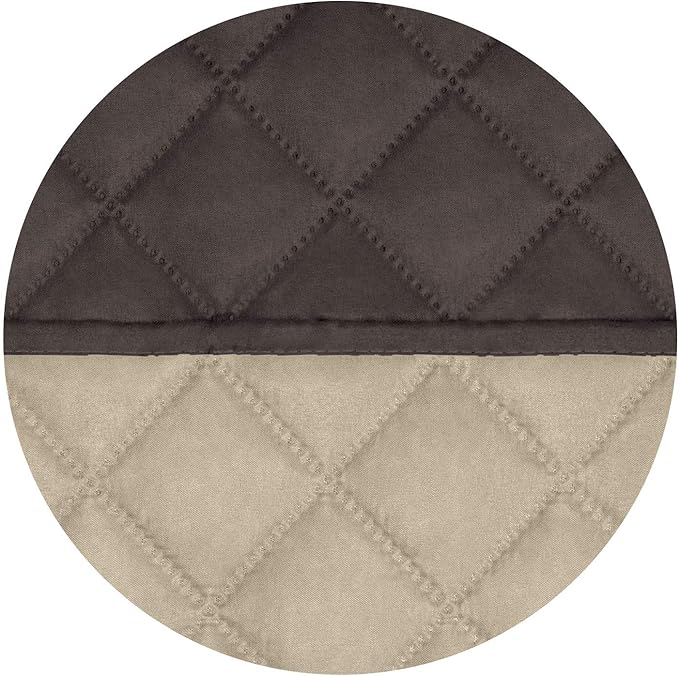 PureFit Reversible Quilted Sofa Cover, Water Resistant Slipcover Furniture Protector, Washable Couch Cover with Non Slip and Elastic Straps for Kids, Dogs, Pets (Small Recliner, Chocolate/Beige)