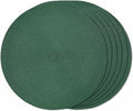 FunWheat Round Braided Placemats Set of 6 Place mats for Dining Tables Woven Heat Resistant Table Mats 15 inch (Dark Green)