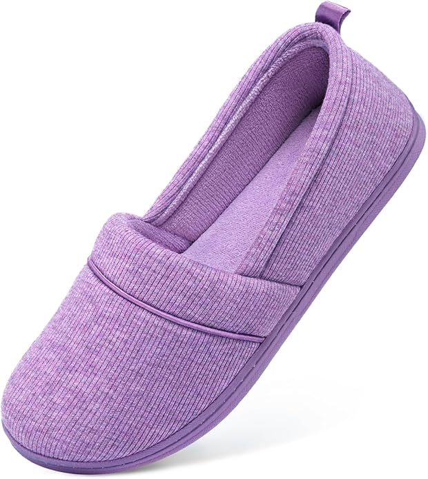 HomeTop Women's Comfy Loafer Slippers Lightweight Memory Foam Non-slip Indoor House Shoes