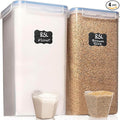 Flour Storage Container 2 PC [8.5L / 287 Oz] Extra Large Food Storage Containers with Lids - Airtight, Leak Proof, BPA-Free Plastic Flour Sugar Storage Containers - Bulk Storage for Kitchen & Pantry
