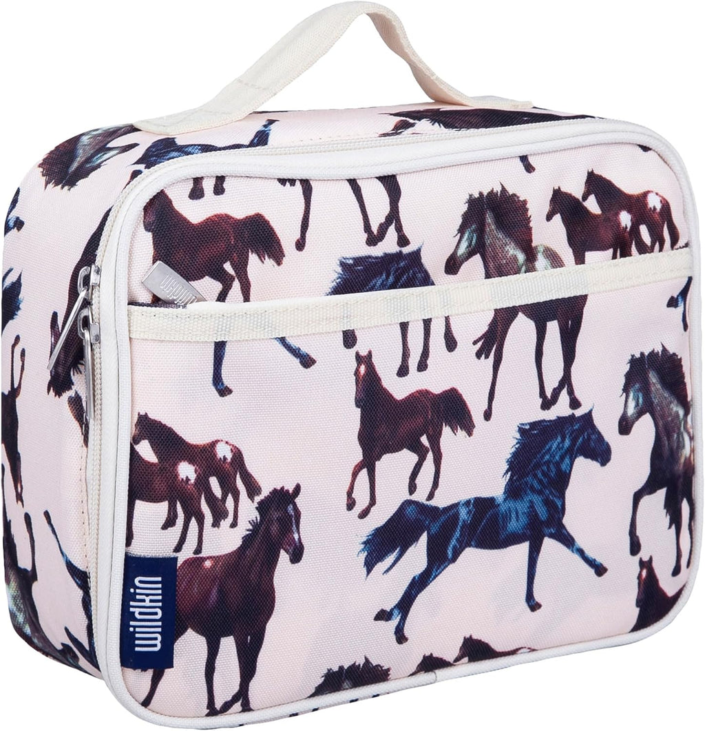 Wildkin Kids Insulated Lunch Box – Durable and Reusable for School & Travel - Horse Dreams
