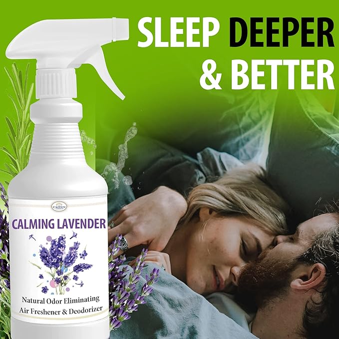 Natural Lavender Linen Spray (24oz) - Linen, Sleep Spray, Room Spray - Quality Lavender Oil Essential Oil Odor Eliminator, Deep Sleep Pillow Mist, Linen Spray for Bed, Sheet, Pillows, Aromatherapy