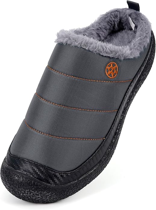 Womens Mens House Slippers Slip on Snow Winter Warm Fully Fur Lined Slippers Indoor Outdoor Shoes