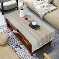 Coffee Table Cloth, Table Cover with Pockets and Tassel,Coffee for Living Room Small Rectangle Tablecloths Washer Dryer Fridge Top Dust Cover,Easy Care Machine Washable