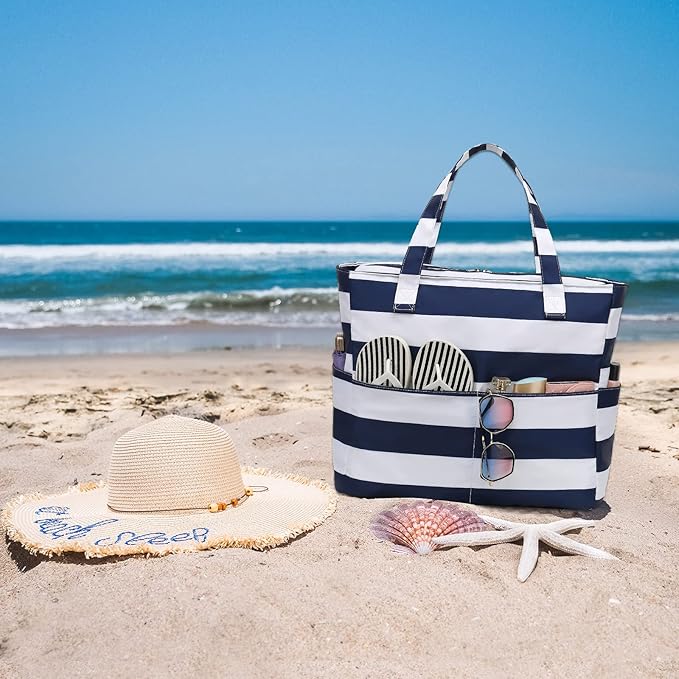 Beach Pool Bags Tote for Women Ladies Large Gym Tote Carry On Bag With Wet Compartment for Weekender Travel Waterproof