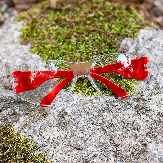 BISON LIFE Safety Glasses - Scratch Resistant Wrap Around Eyewear, Polycarbonate ANSI Z87.1 Impact Resistant Lens
