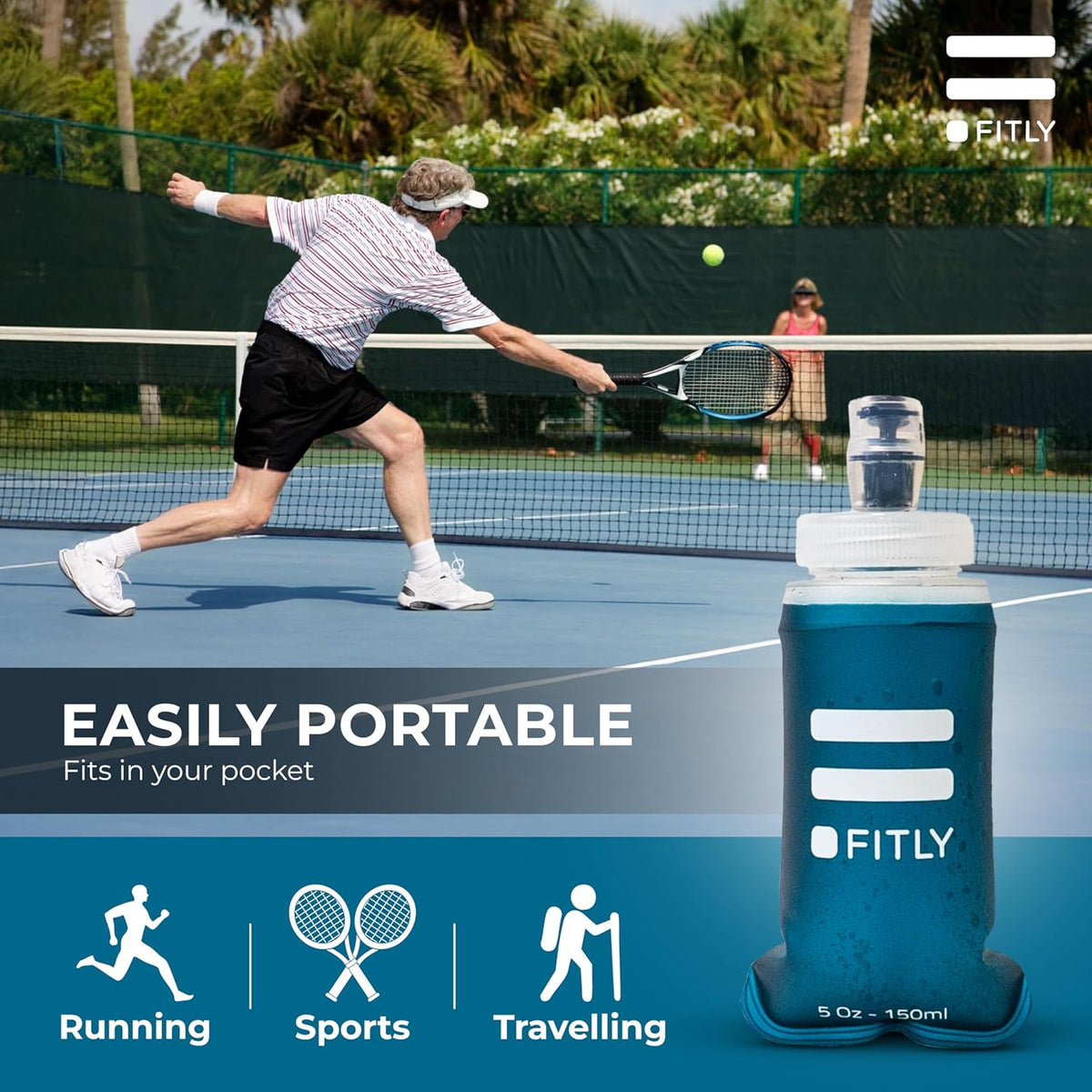 Soft Flask - Shrink As You Drink Soft Water Bottle for Hydration Pack - Folding Water Bottle Ideal for Running, Hiking, Cycling, Climbing & Rigorous Activity