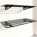 2-Pack 2x4ft Garage Wall Shelves, 2 Shelf Total 8 ft(L) Garage Shelving Wall Mounted – Heavy-Duty Storage Shelves, Perfect for Holding Storage Bins, Boxes, Sporting Goods, Tools, and More Space-Saving