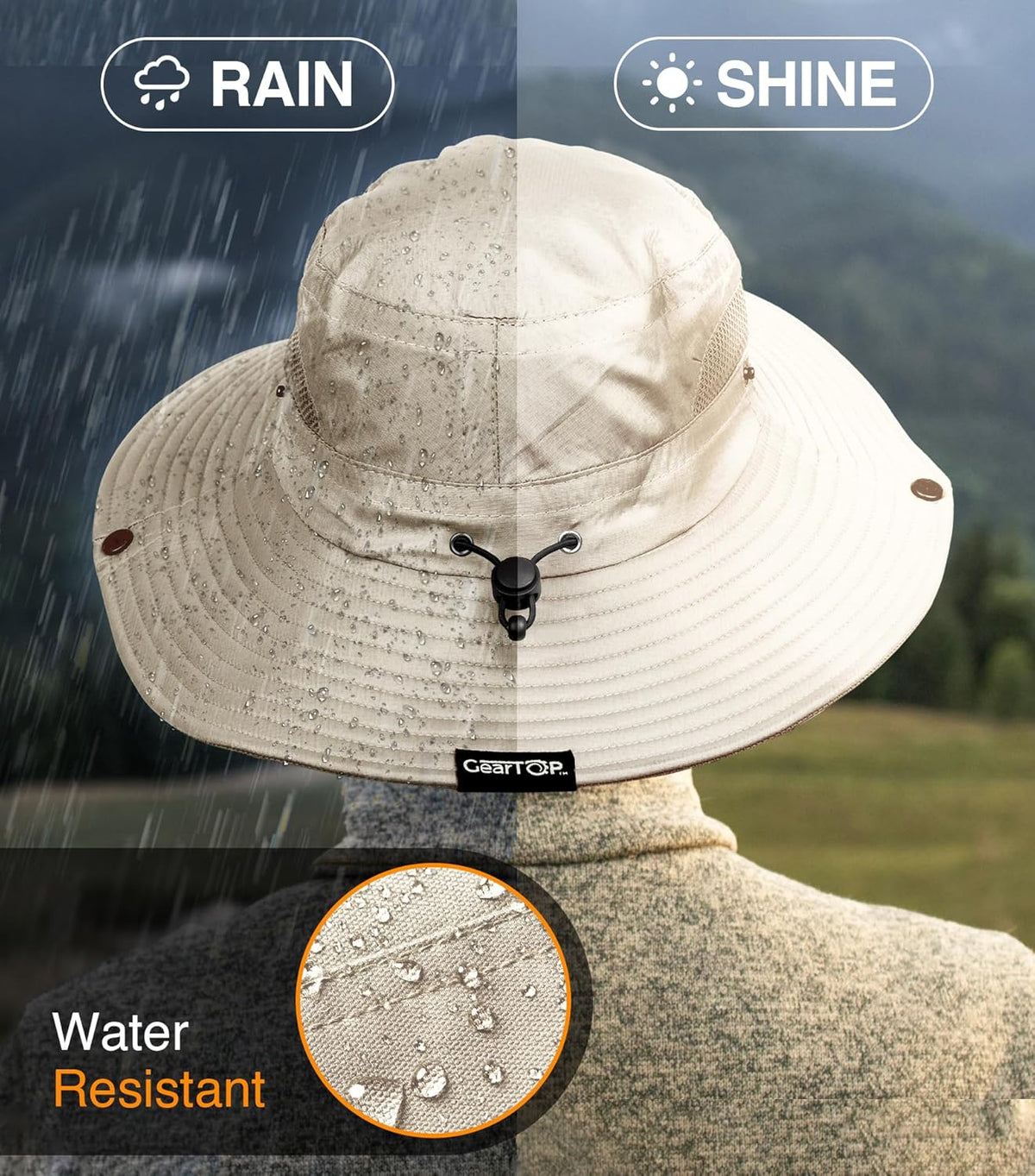 GearTOP Safari Sun Hat for Men and Sun Hats for Women UV Protection UPF 50+ Hiking, Gardening, Fishing