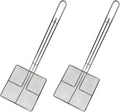 Wire Mesh Strainer with Long Handle | 2-Pack | 6.5" Square Frying Spoon | Cooking Oil Strainer for Deep Fryer & Professional Restaurant Use | Commercial Grease Skimmer