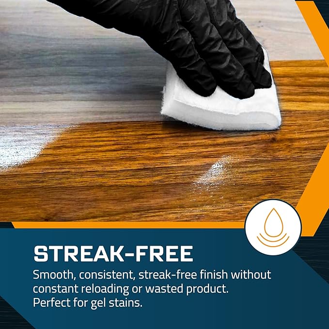 MāKRS Double Thick Stain Pad, Cut-to-Size Staining Pads, 5-Pack, Lint, Snag, Streak-Free Applicator, Micro Brush Material, Wood Stains and Oil Based Finishes, Easy to Use with Consistent Application