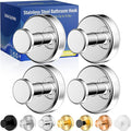 Suction Cup Hooks for Shower,Removable No Drill Towel Hooks,Upgraded 15 lbs Strong Suction hooks for Bathroom Tile,Shower Wall,Glass Door,Kitchen-Loofah,Coat,Stainless Waterproof-Chrome 4 Pcs