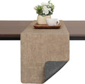 Table Runners 55 Inches Long, Dual-Sided Faux Leather Farmhouse Table Runner Waterproof Heatproof Non-Slip for Living Room Party Home Decor Holiday Decorations(Gray Beige, 15 x 55 Inch)