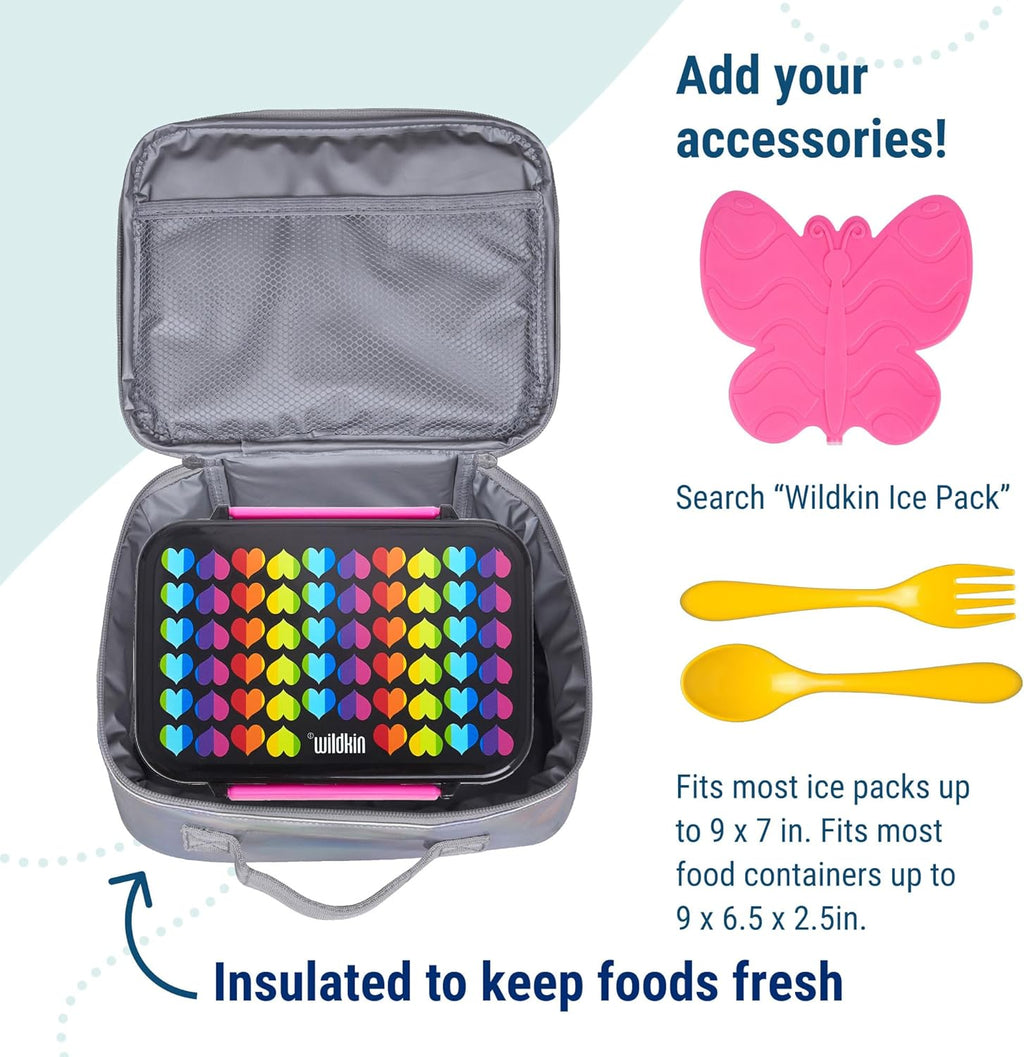 Wildkin Kids Insulated Lunch Box – Durable and Reusable for School & Travel - Holographic