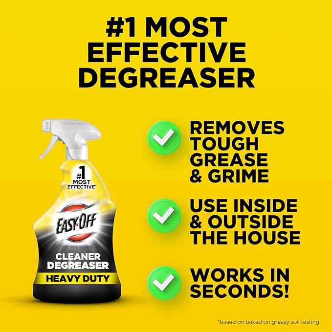 Easy-Off Heavy Duty Degreaser Cleaner Spray, 32 Ounce (Pack of 6)