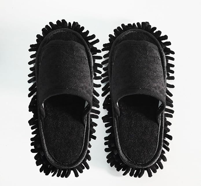 Women's Microfiber Floor Cleaning Mop Slippers with Terry Towel Fabric