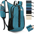 Seektop 15L Small Hiking Backpack for Women Men, Foldable Packable Backpack with Phone Pocket, Lightweight Travel Daypack for Hiking Camping Outdoor (Lake Blue)