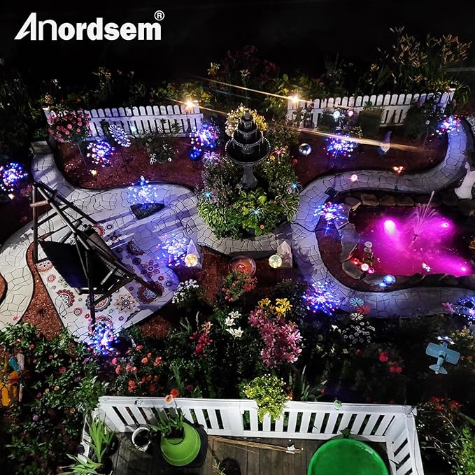 Anordsem Solar Lights Outdoor Waterproof: Garden Light Solar Powered