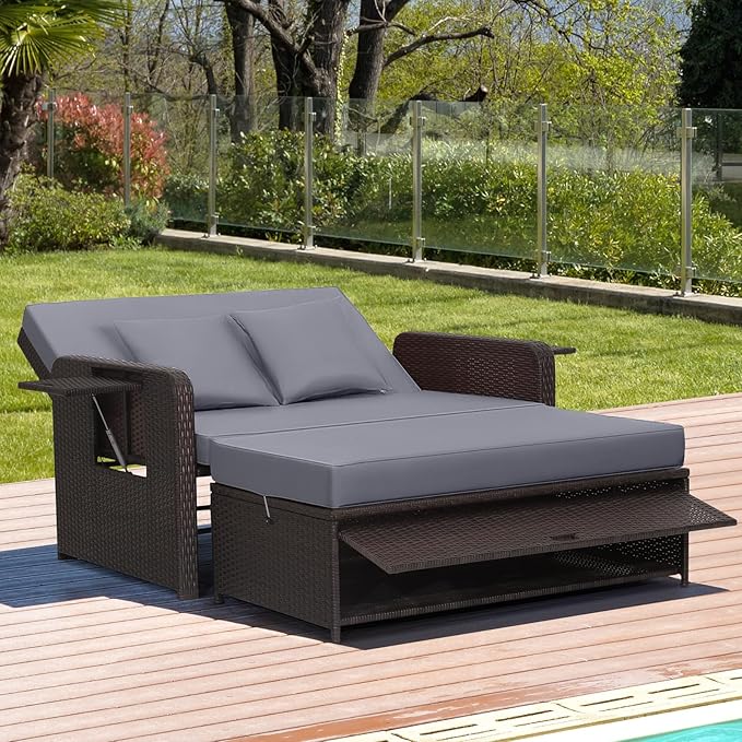 Tangkula Patio Rattan Daybed