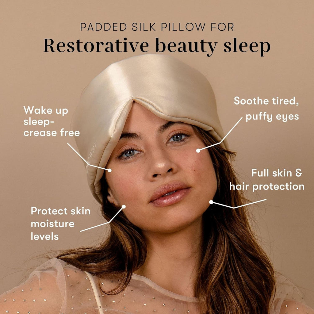 DROWSY Silk Sleep Mask. Face-Hugging, Padded Silk Cocoon for Luxury Sleep in Total Darkness. (La Vie En Rouge)