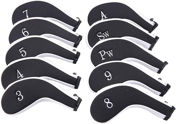 Sword &Shield sports Neoprene Zipper Golf Club Iron Head Covers Iron Covers 10pcs/Set