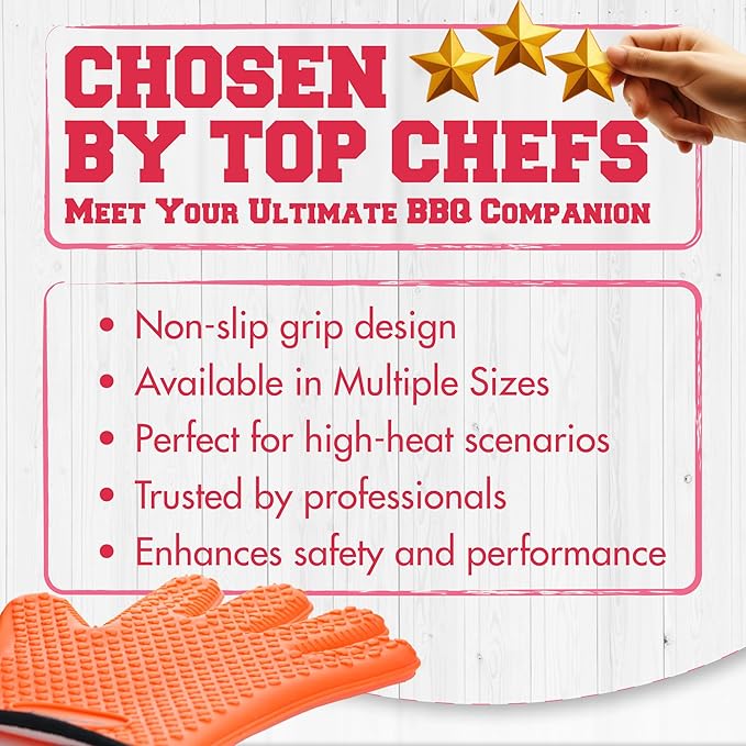 KITCHEN PERFECTION Silicone Smoker Oven Gloves For Women -Extreme Heat Resistant BBQ Gloves -Handle Hot Food Right on Your Smoker Grill Fryer|Waterproof Oven Mitts Grill Gloves |Superior Set+3 Bonuses