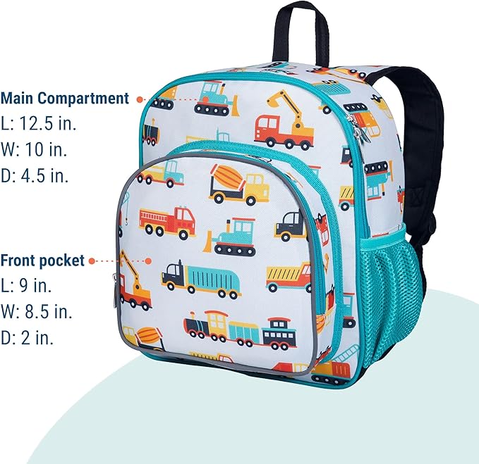 Wildkin 12-inch Kids Backpack – Padded, Adjustable, Ideal for Daycare & Travel - Modern